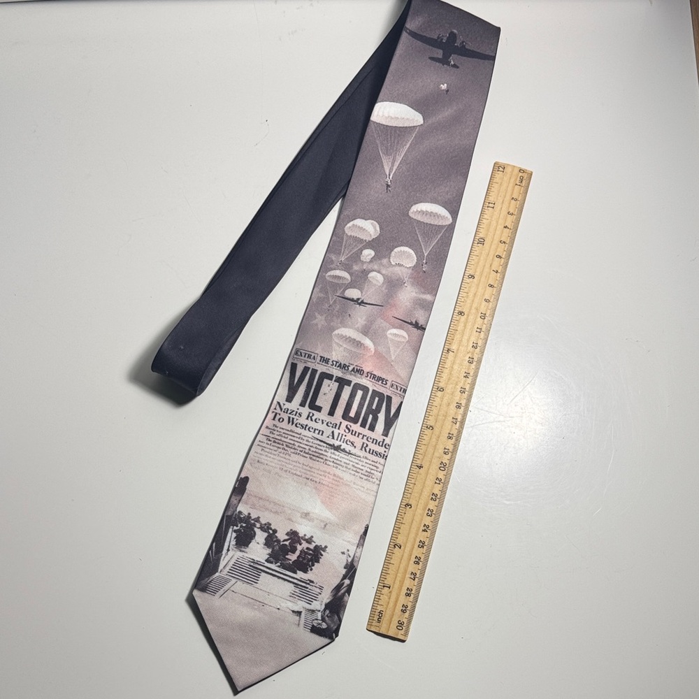 Three Rooker Mens World War II Ties Victory History Necktie Patriotic Tie